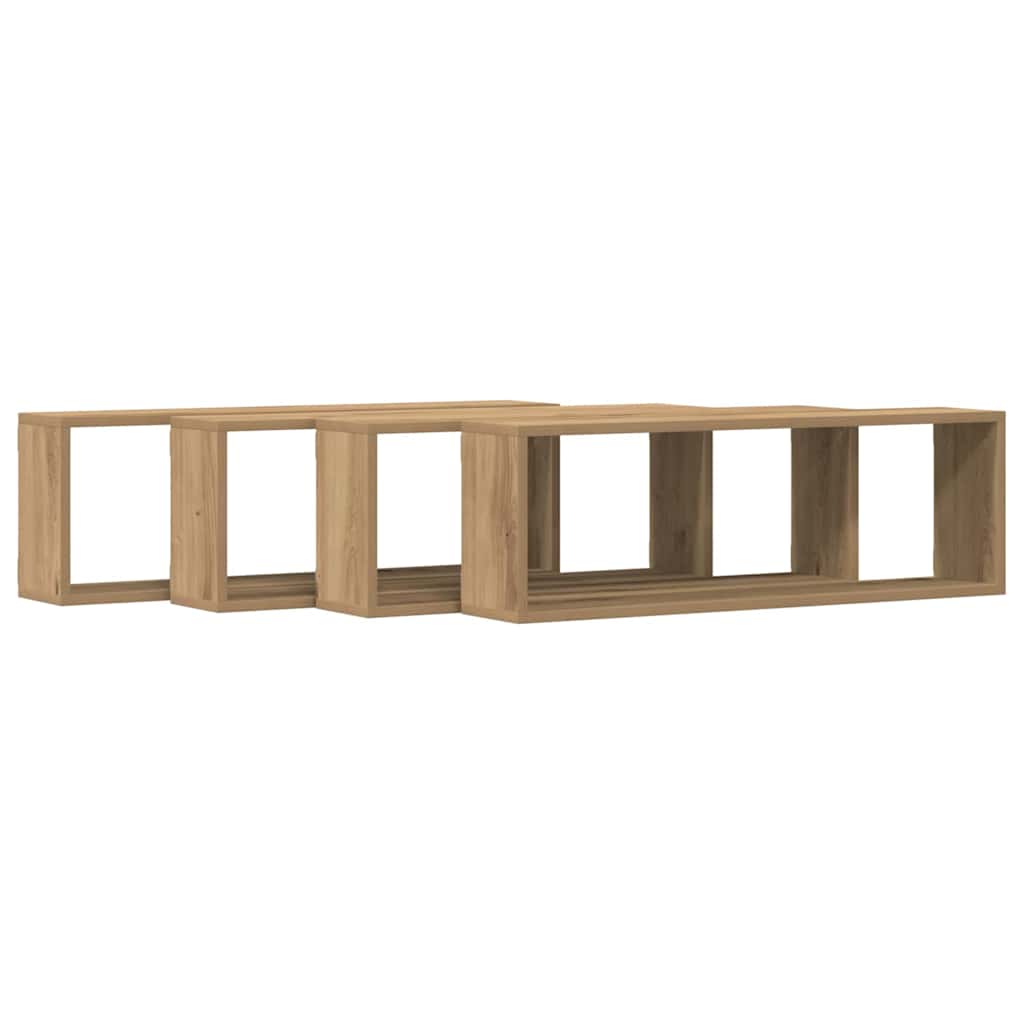 Wandregal 4 pcs Artisan-Eiche 80 x 15 x 26 cm Holzwerkstoff