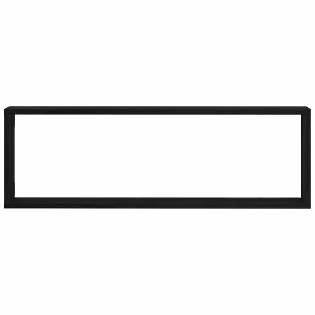Wandregal mit Regal 4 pcs Schwarz Eichen-Optik 80 x 15 x 26 cm