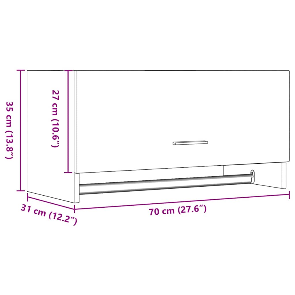 Kleiderschrank Schwarz Eichen-Optik 70 x 32,5 x 35 cm