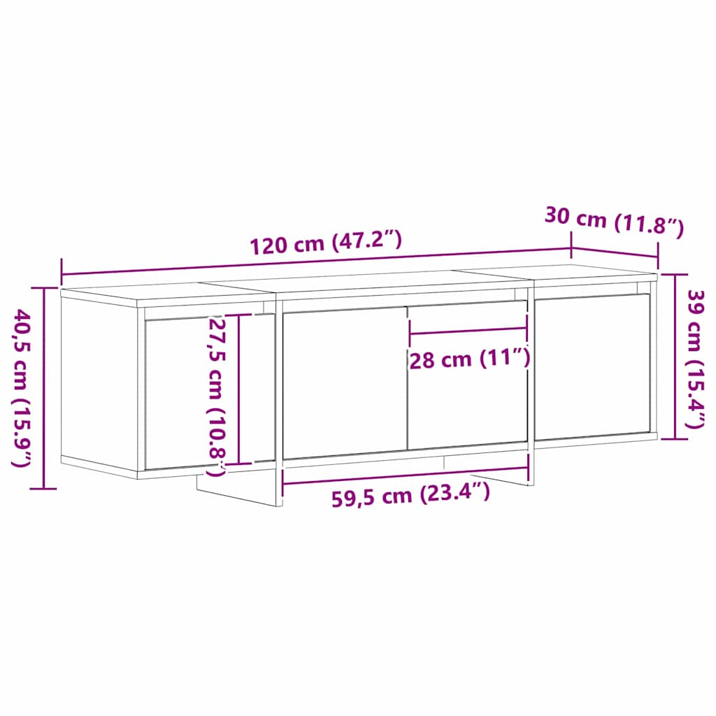 TV-Schränk Schwarz 120 x 30 x 40.5 cm Holzwerkstoff