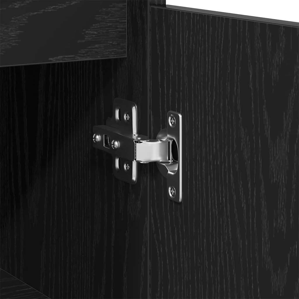 Badezimmer Schrank mit Regal Schwarze Eiche 30 x 30 x 100 cm