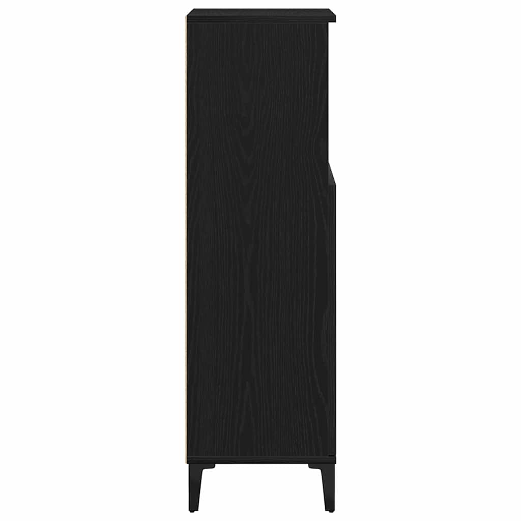 Badezimmer Schrank mit Regal Schwarze Eiche 30 x 30 x 100 cm