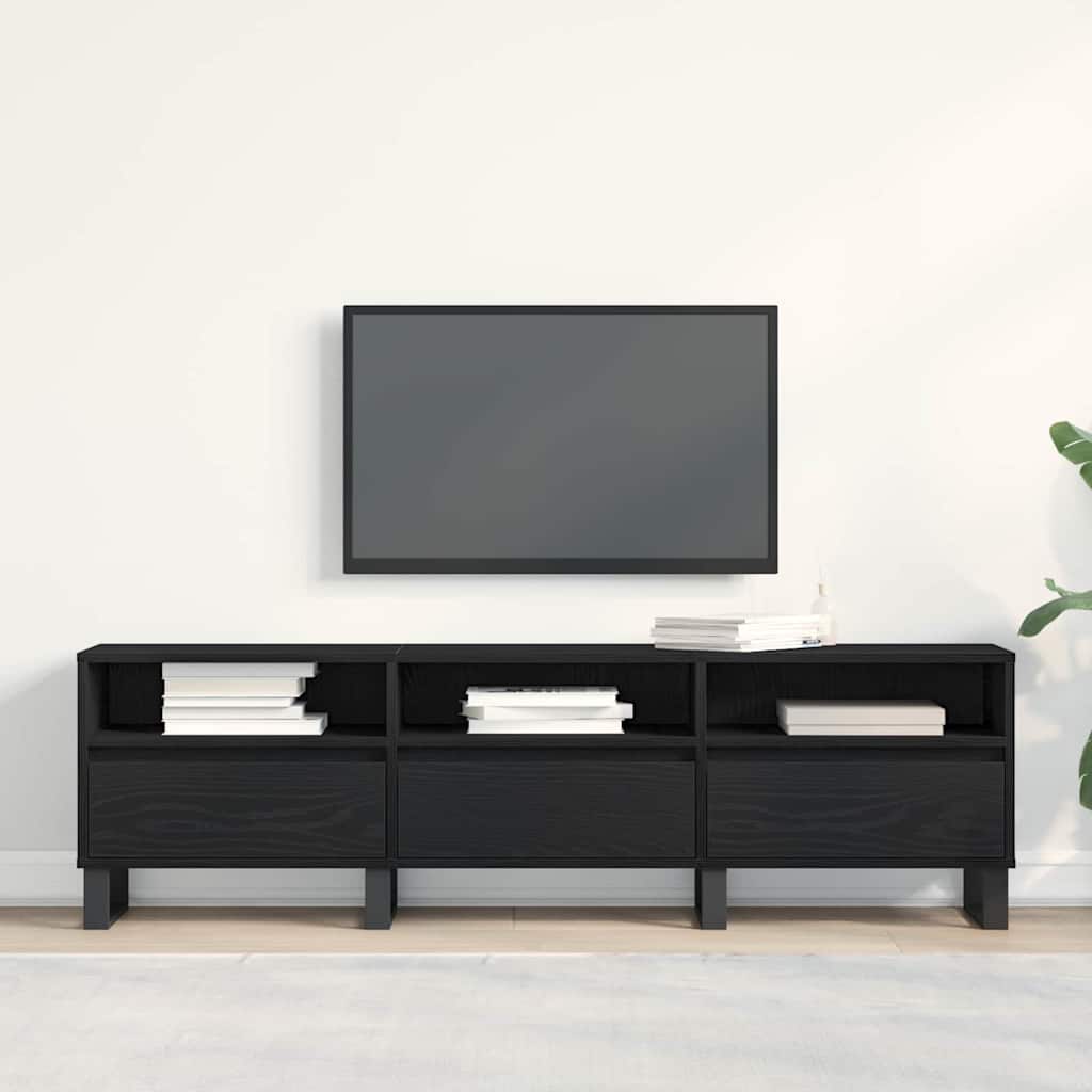 TV-Schränk Schwarz Eichen-Optik 150 x 30 x 44.5 cm