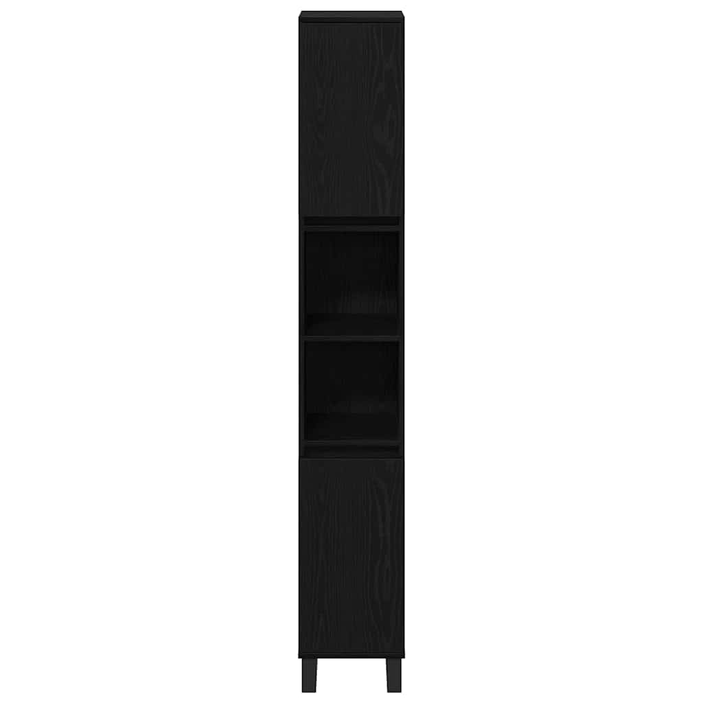 Badezimmer Schrank mit Regal Schwarze Eiche 30 x 30 x 190 cm