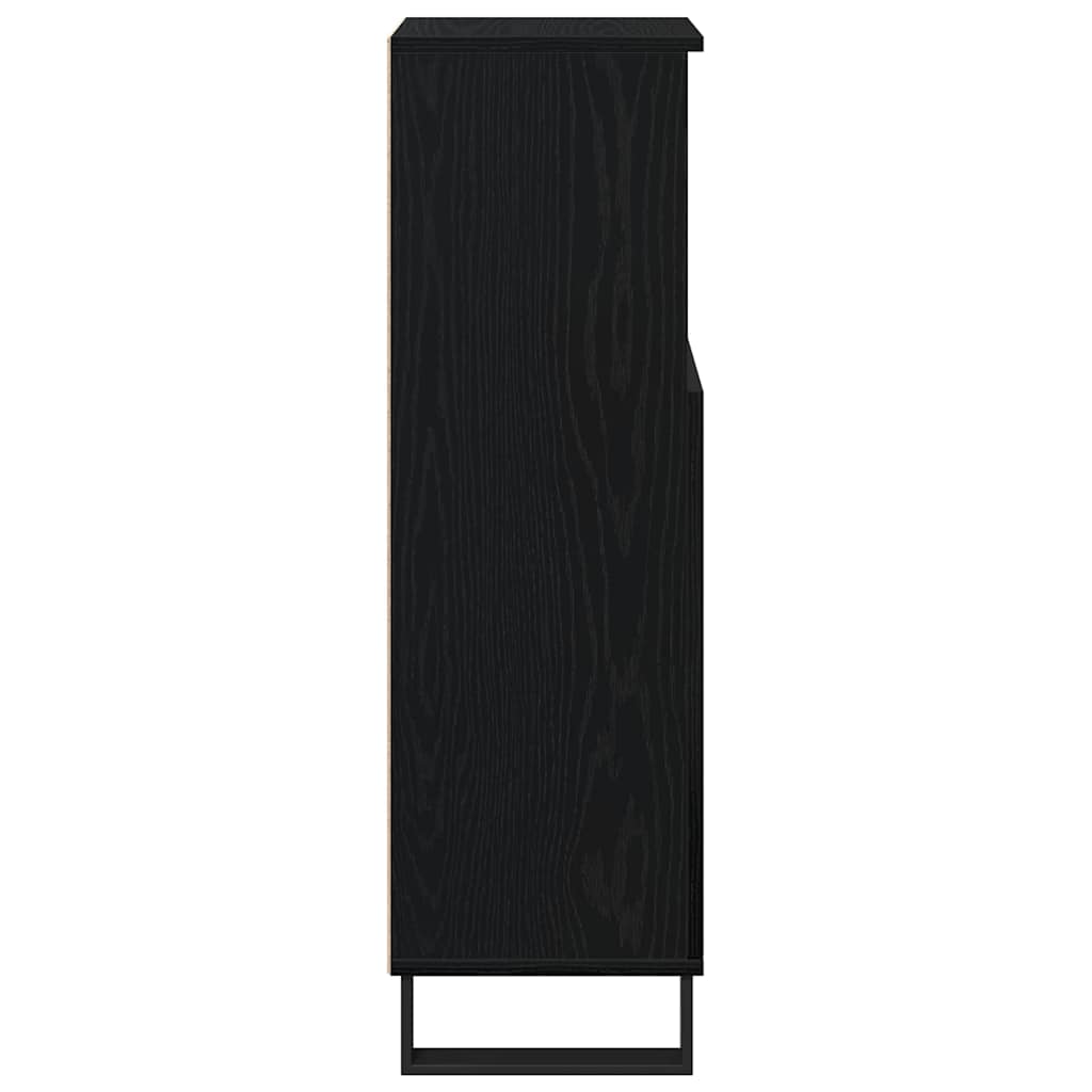 Badezimmer Schrank mit Regal Schwarze Eiche 30 x 30 x 100 cm