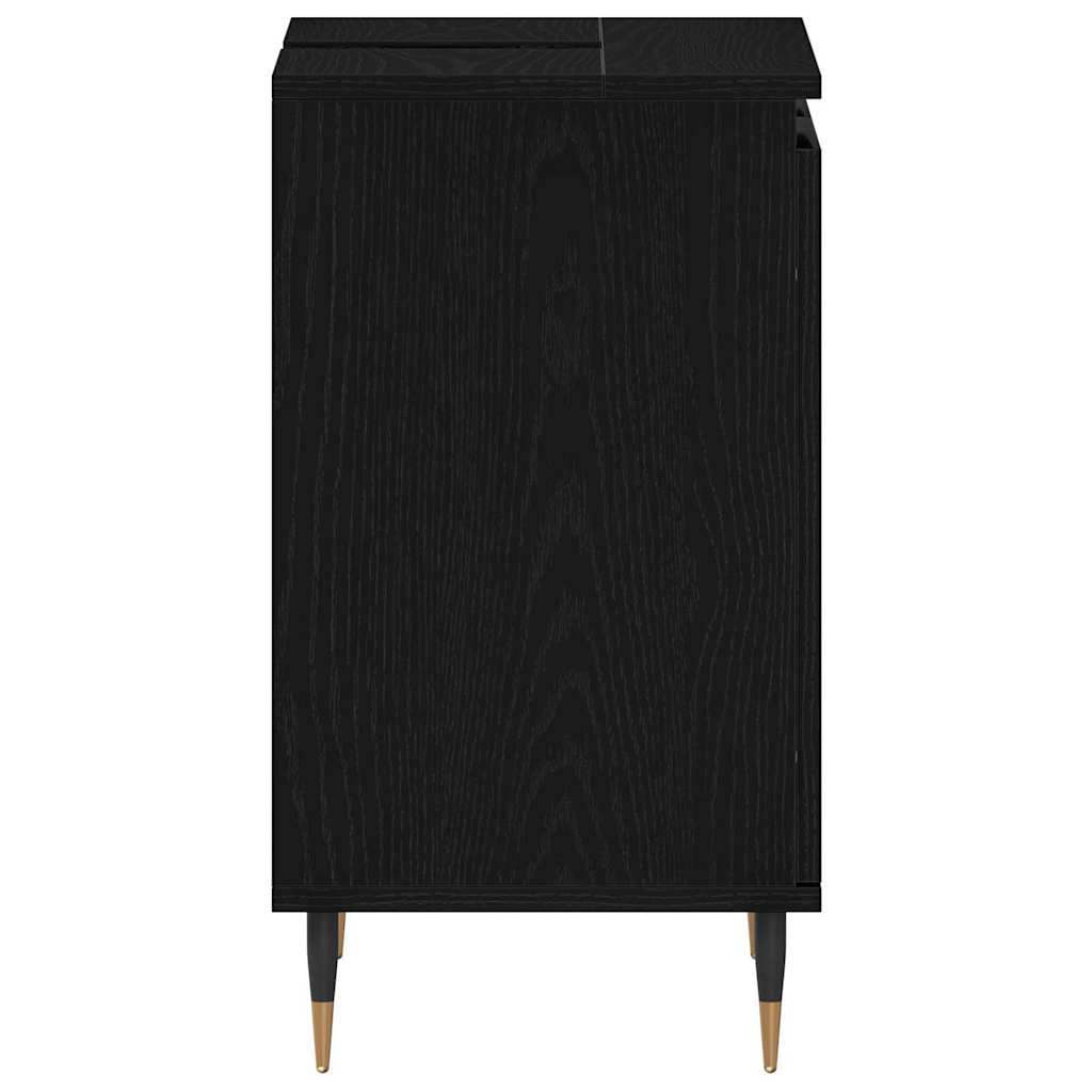 Waschbeckenunterschrank mit Tür Schwarze Eiche 58 x 33 x 60 cm
