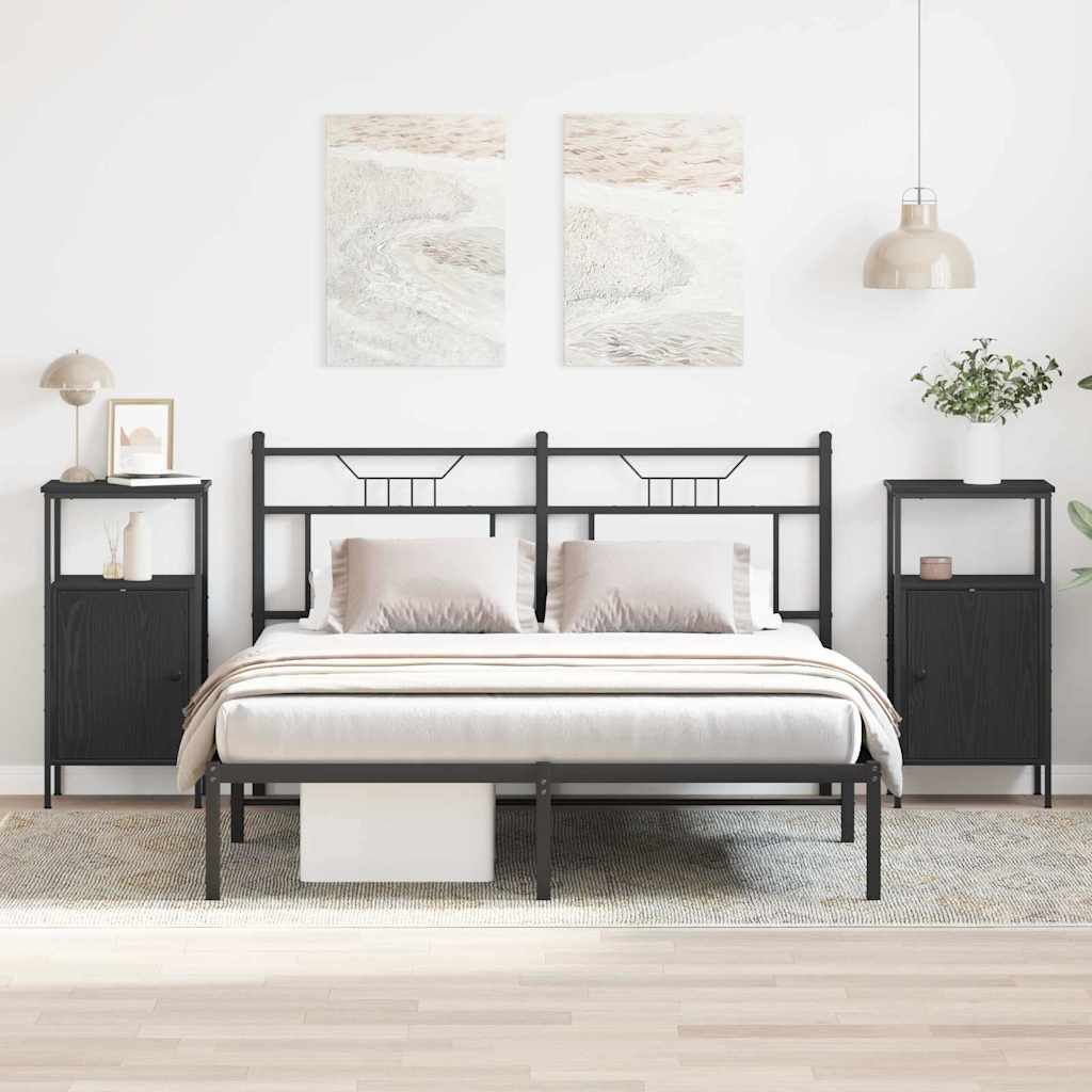 Nachttisch 2 pcs Schwarze Eiche 41 x 31 x 80 cm Holzwerkstoff
