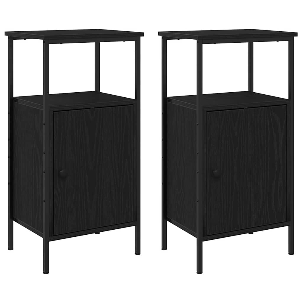 Nachttisch 2 pcs Schwarze Eiche 41 x 31 x 80 cm Holzwerkstoff