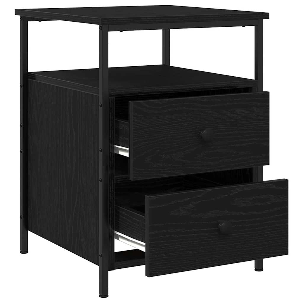Nachttisch mit Schubladen 2 pcs Schwarze Eiche 44 x 45 x 60 cm
