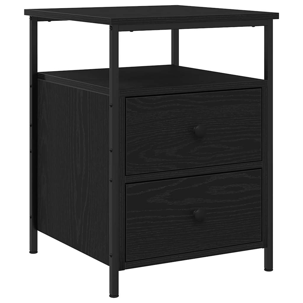 Nachttisch mit Schubladen 2 pcs Schwarze Eiche 44 x 45 x 60 cm