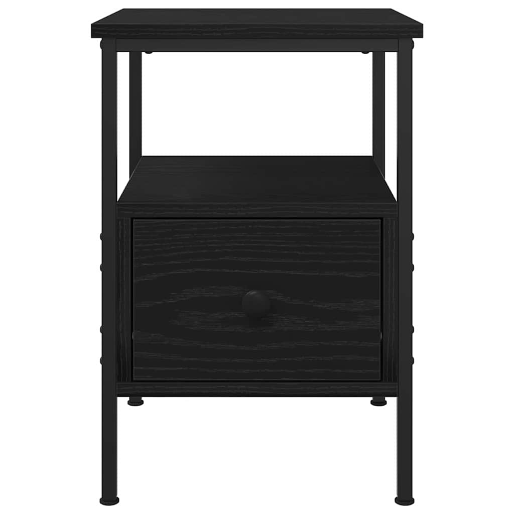 Nachttisch mit Schubladen Schwarz Eichen-Optik 34 x 36 x 50 cm