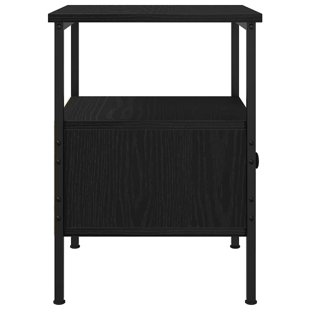 Nachttisch mit Schubladen Schwarz Eichen-Optik 34 x 36 x 50 cm