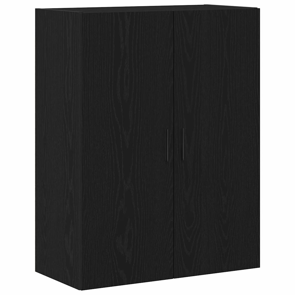 Wandmontierter Schrank Schwarz Eichen-Optik 69.5 x 34 x 90 cm