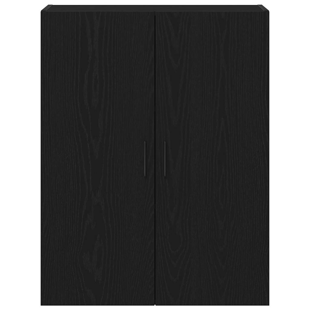 Wandmontierter Schrank Schwarz Eichen-Optik 69.5 x 34 x 90 cm