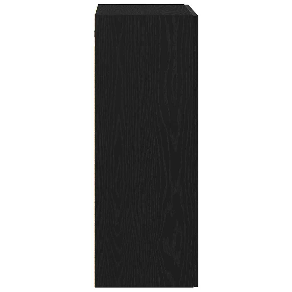 Wandmontierter Schrank Schwarz Eichen-Optik 69.5 x 34 x 90 cm