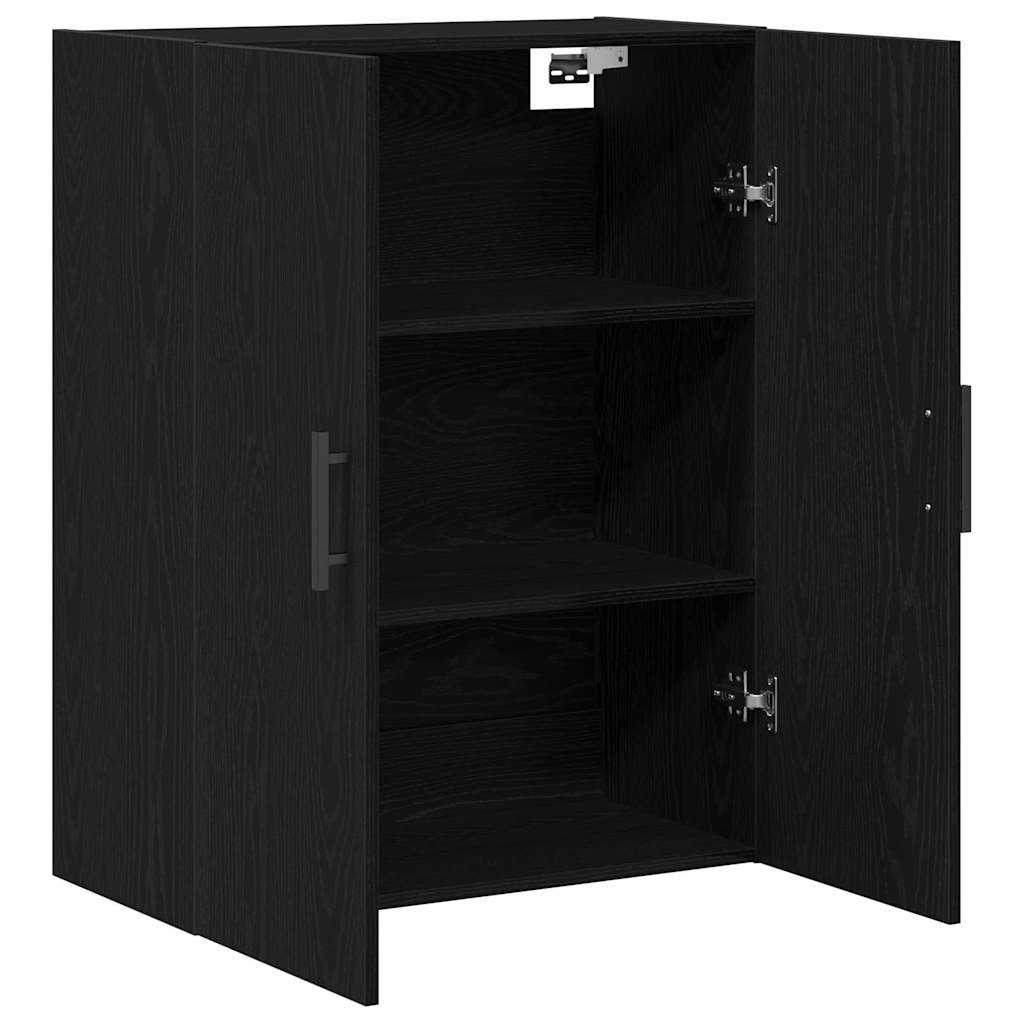 Wandmontierter Schrank Schwarz Eichen-Optik 69.5 x 34 x 90 cm