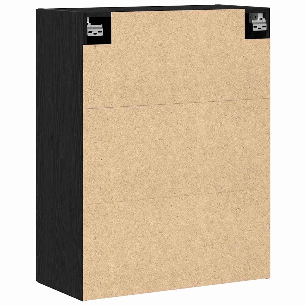 Wandmontierter Schrank Schwarz Eichen-Optik 69.5 x 34 x 90 cm