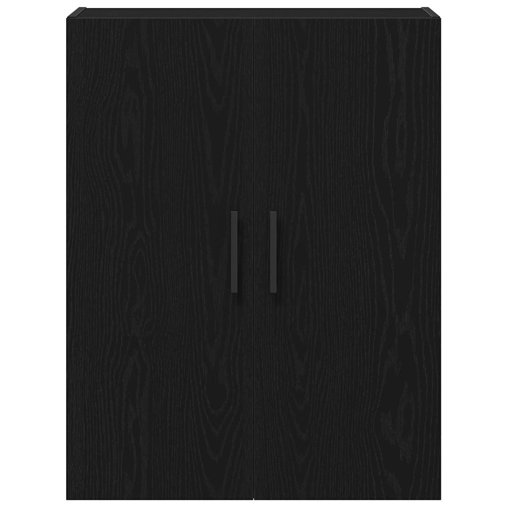 Wandmontierter Schrank Schwarz Eichen-Optik 69.5 x 34 x 90 cm