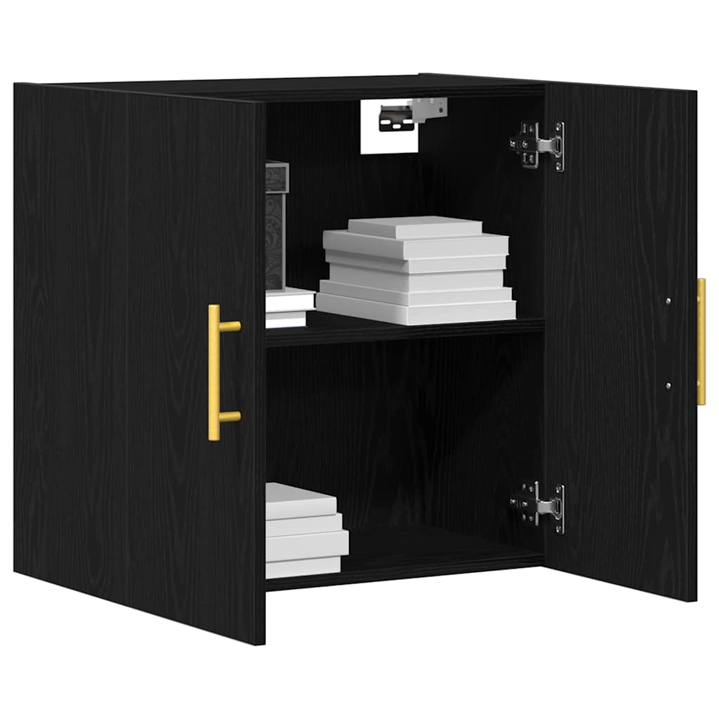 Wandschrank Schwarz Eichen-Optik 60 x 31 x 70 cm Holzwerkstoff
