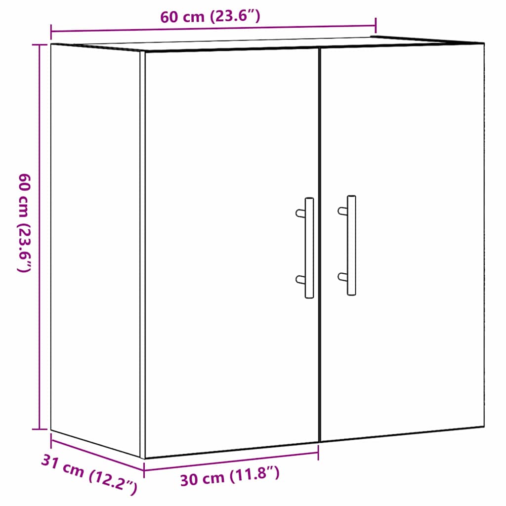 Wandmontierter Schrank 60 x 31 x 70 cm Holzwerkstoff