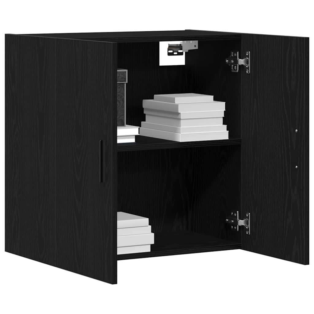 Wandschrank Schwarz Eichen-Optik 60 x 31 x 60 cm Holzwerkstoff