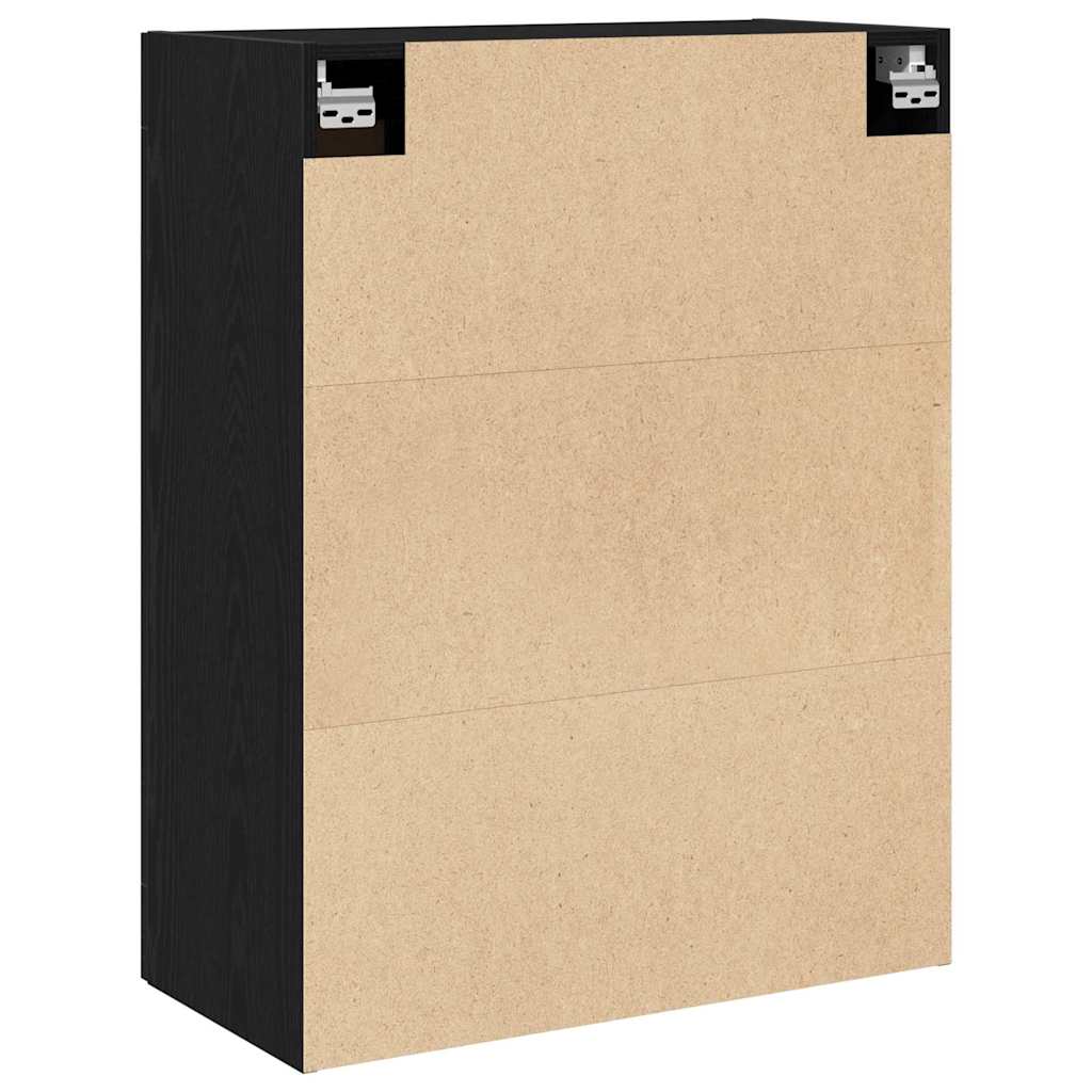 Wandmontierter Schrank Schwarz Eichen-Optik 69.5 x 34 x 90 cm