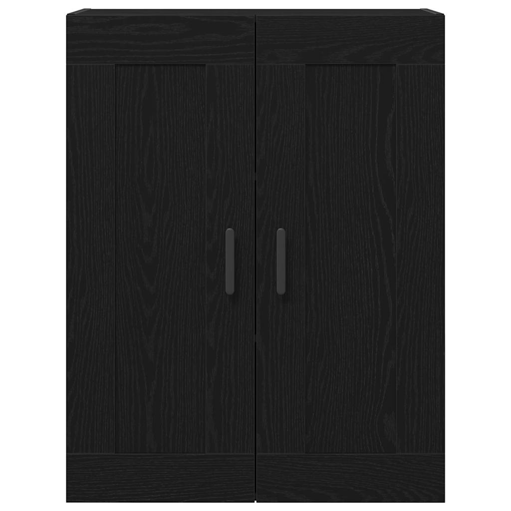Wandmontierter Schrank Schwarz Eichen-Optik 69.5 x 34 x 90 cm
