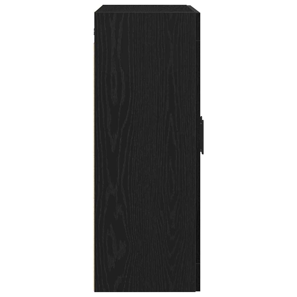 Wandmontierter Schrank Schwarz Eichen-Optik 69.5 x 34 x 90 cm