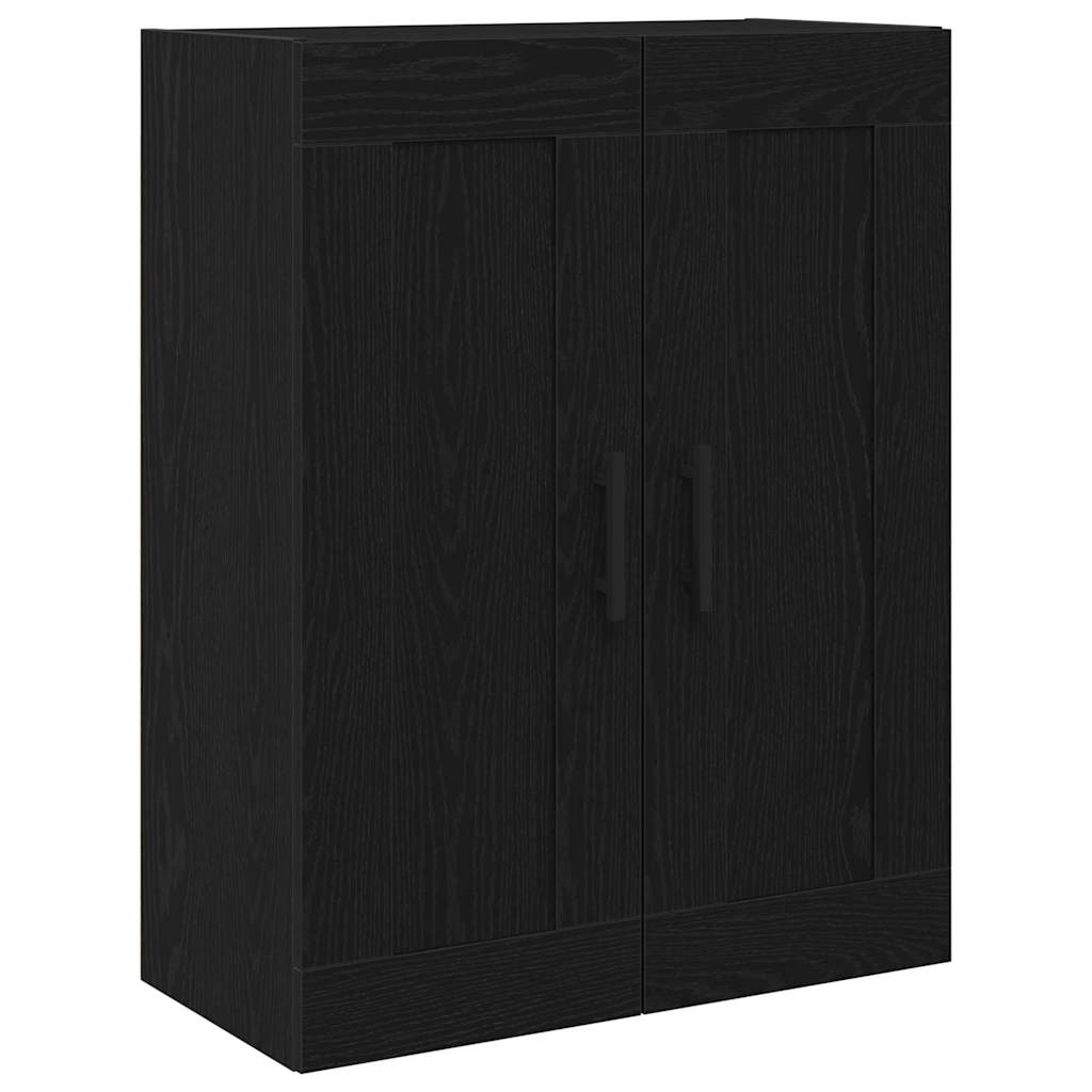 Wandmontierter Schrank Schwarz Eichen-Optik 69.5 x 34 x 90 cm