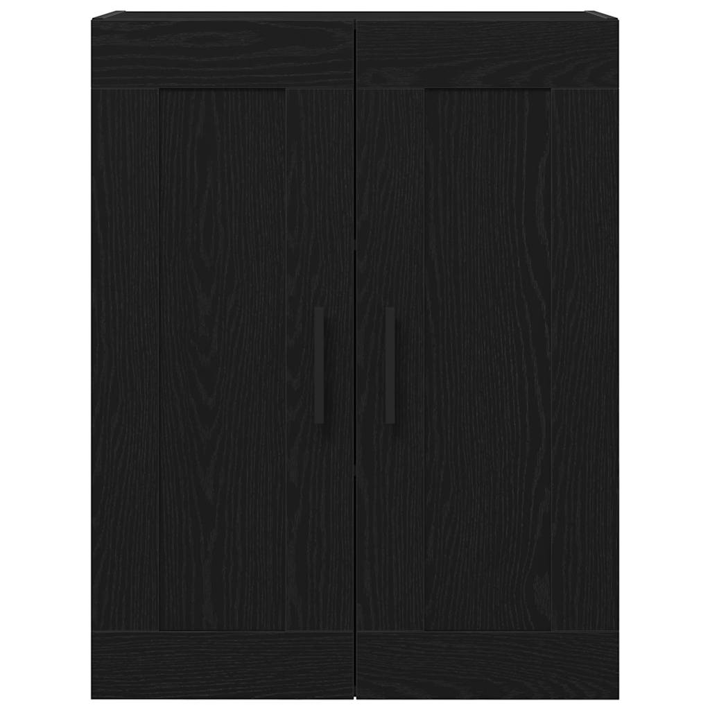 Wandmontierter Schrank Schwarz Eichen-Optik 69.5 x 34 x 90 cm