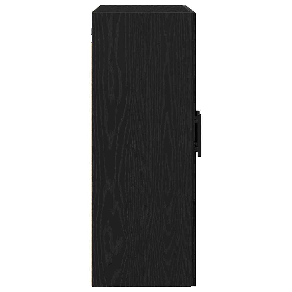 Wandmontierter Schrank Schwarz Eichen-Optik 69.5 x 34 x 90 cm