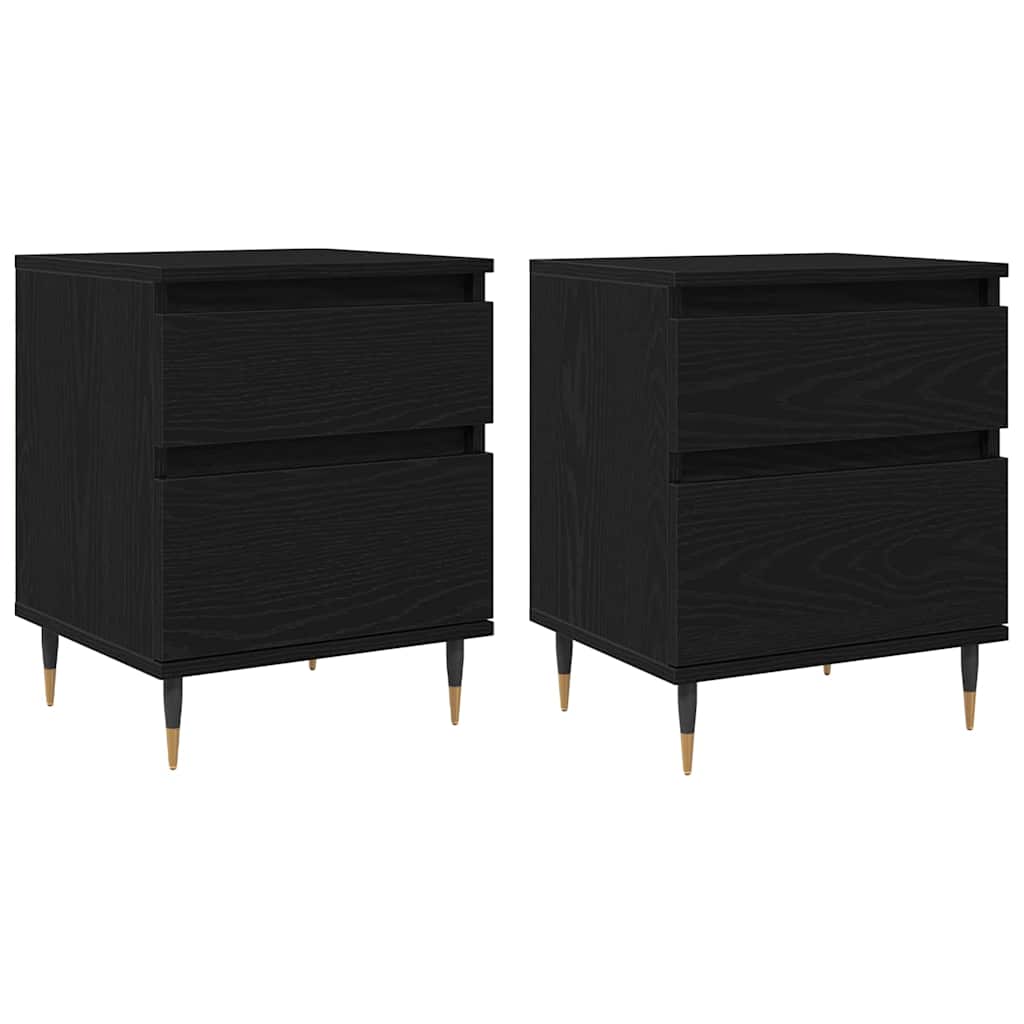 Nachttisch 2 pcs Schwarze Eiche 40 x 35 x 50 cm Holzwerkstoff