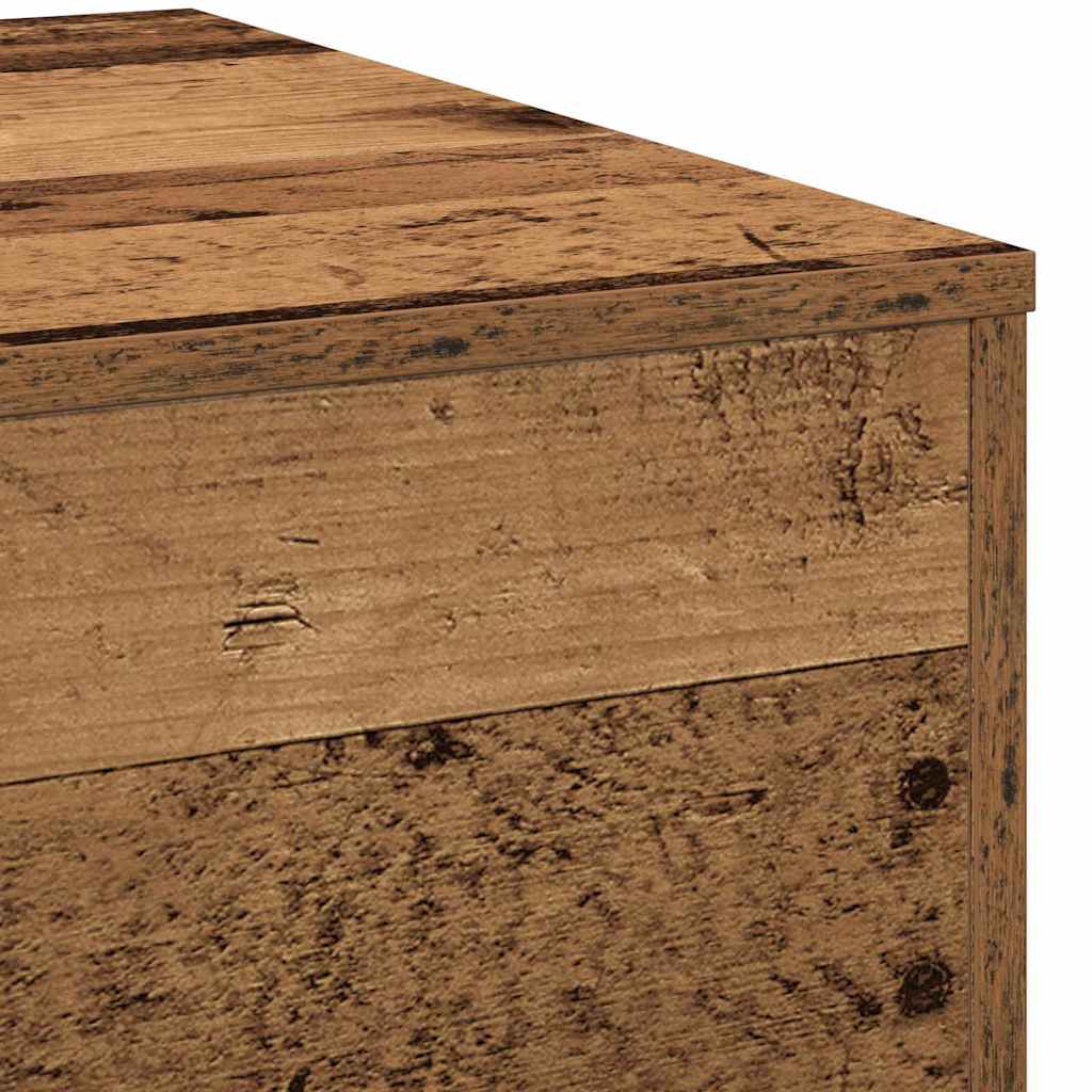 Table basse, bois vieilli, 55x55x31 cm, bois manufacturé