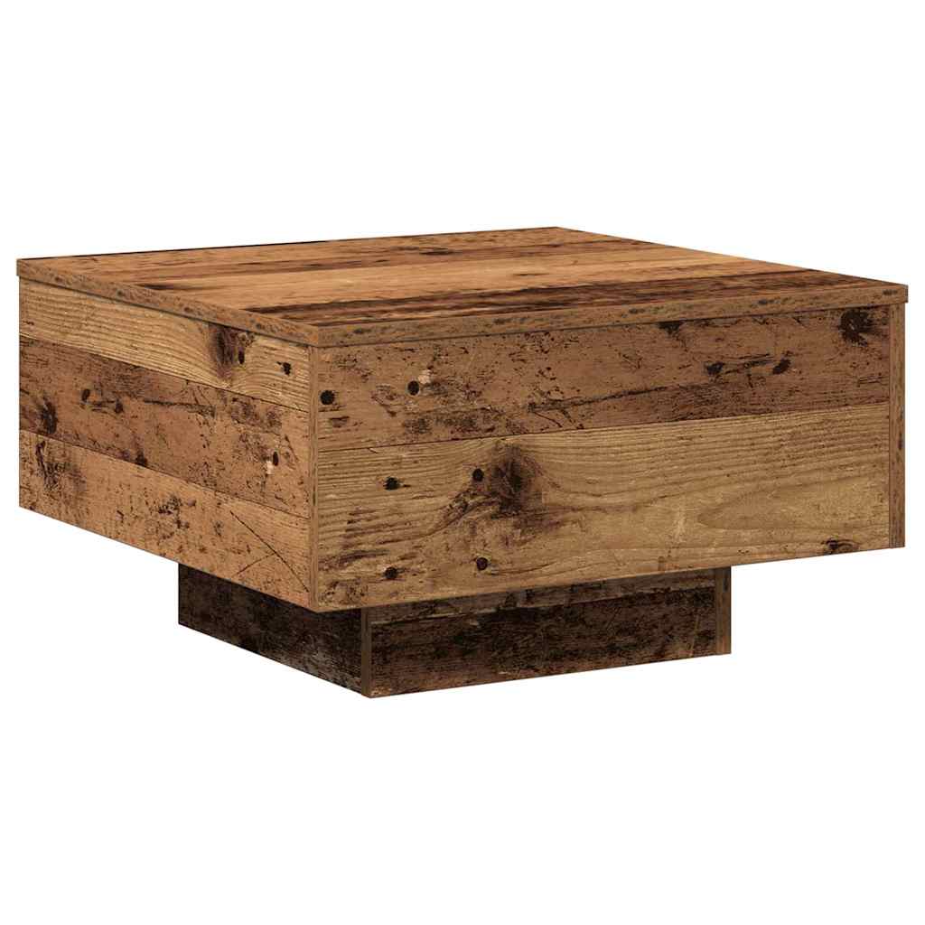 Table basse, bois vieilli, 55x55x31 cm, bois manufacturé