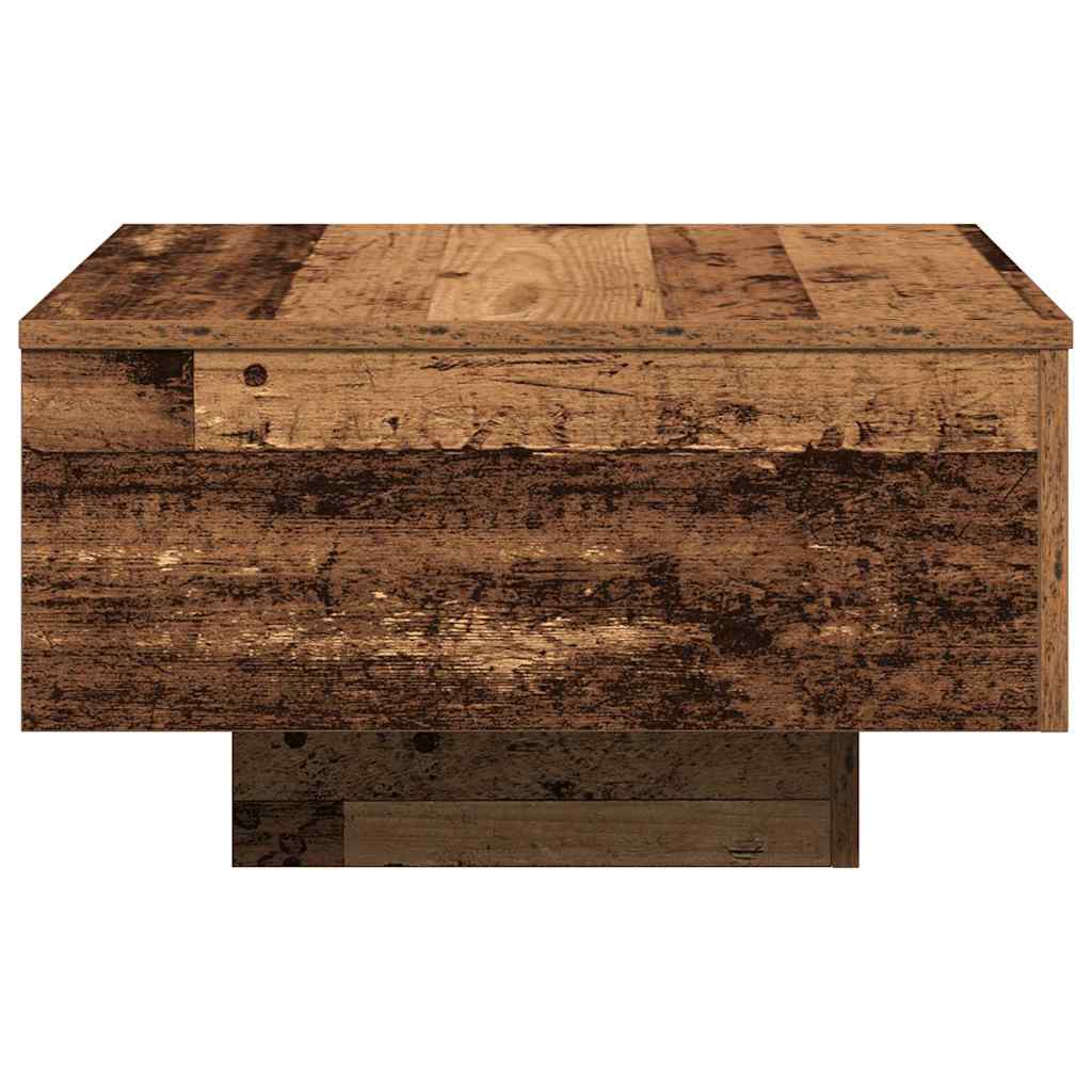 Table basse, bois vieilli, 55x55x31 cm, bois manufacturé
