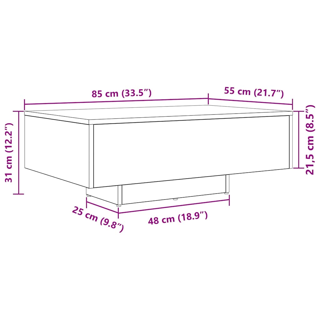 Altholz 85 x 55 x 31 cm Holzwerkstoff