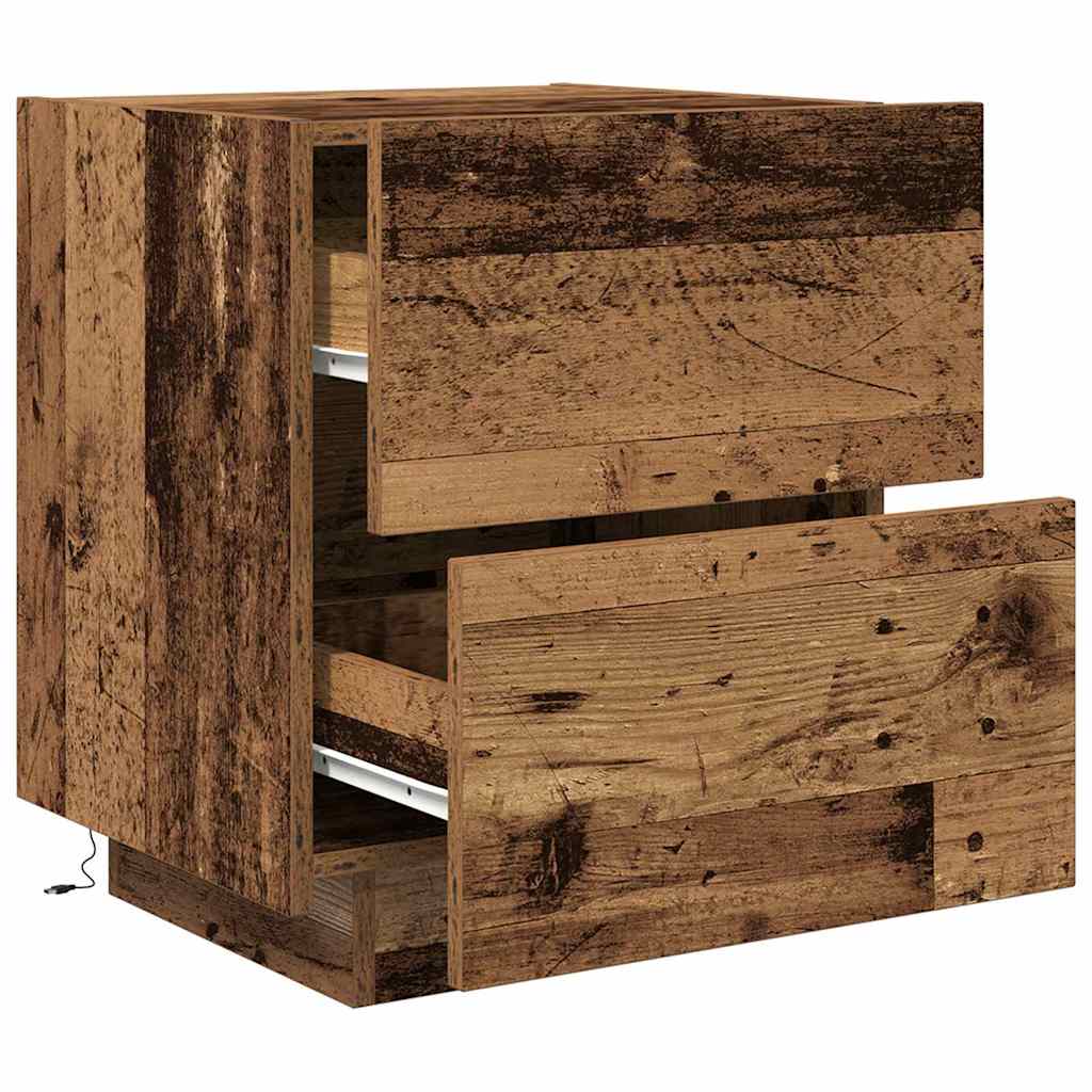 Nachttisch mit Schubladen 2 pcs Altholz
