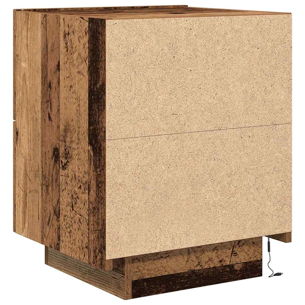 Nachttisch mit Schubladen 2 pcs Altholz