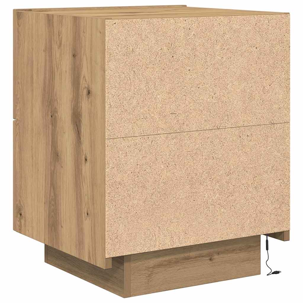 Nachttisch mit Schubladen 2 pcs Eiche handwerklich