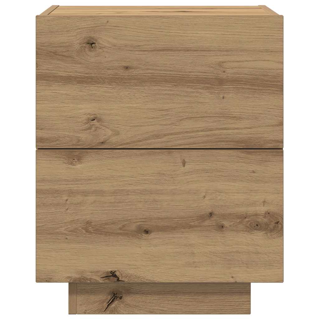 Nachttisch mit Schubladen 2 pcs Eiche handwerklich