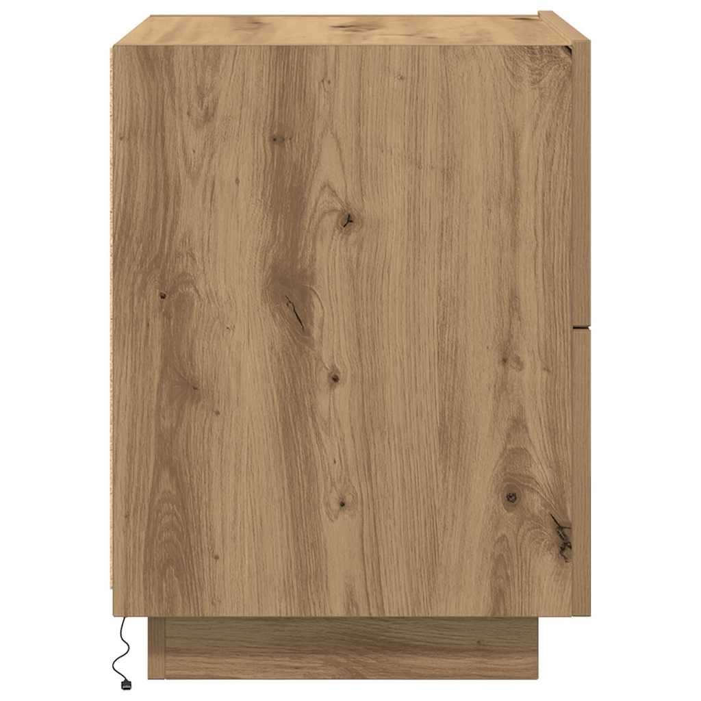 Nachttisch mit Schubladen 2 pcs Eiche handwerklich
