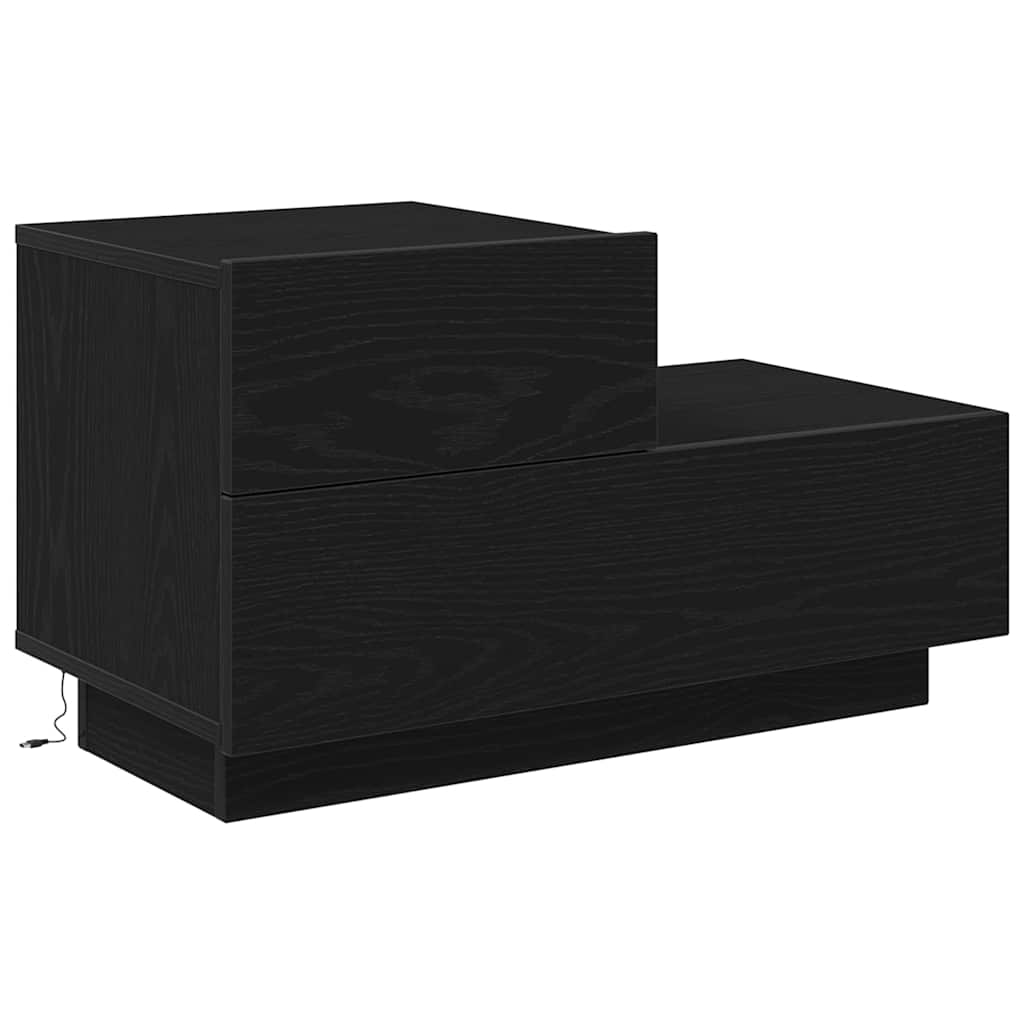 Nachttisch Schwarz Eichen-Optik 70 x 36 x 40.5 cm Holzwerkstoff