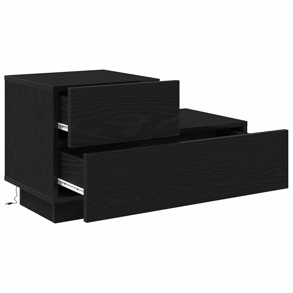 Nachttisch Schwarz Eichen-Optik 70 x 36 x 40.5 cm Holzwerkstoff