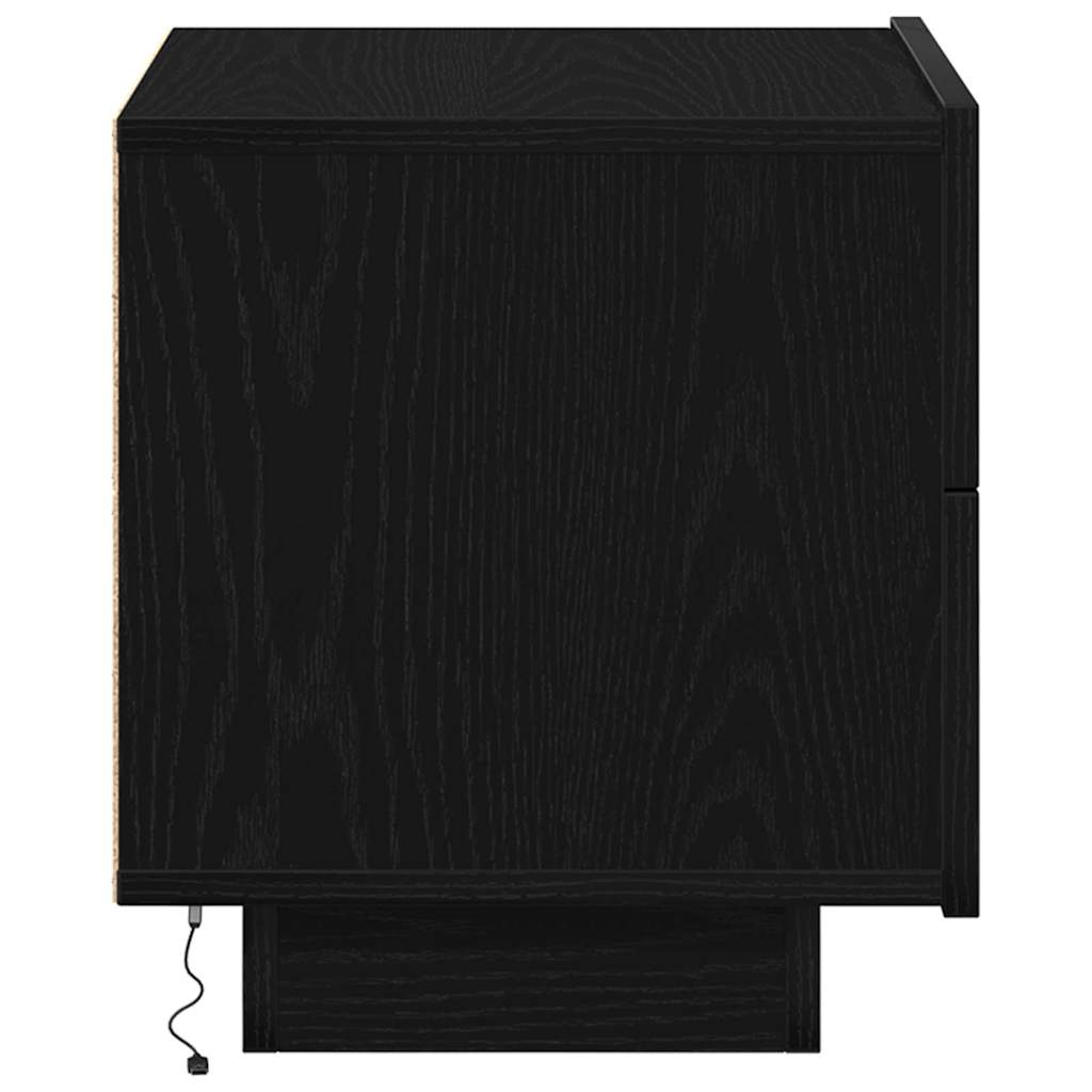 Nachttisch Schwarz Eichen-Optik 70 x 36 x 40.5 cm Holzwerkstoff