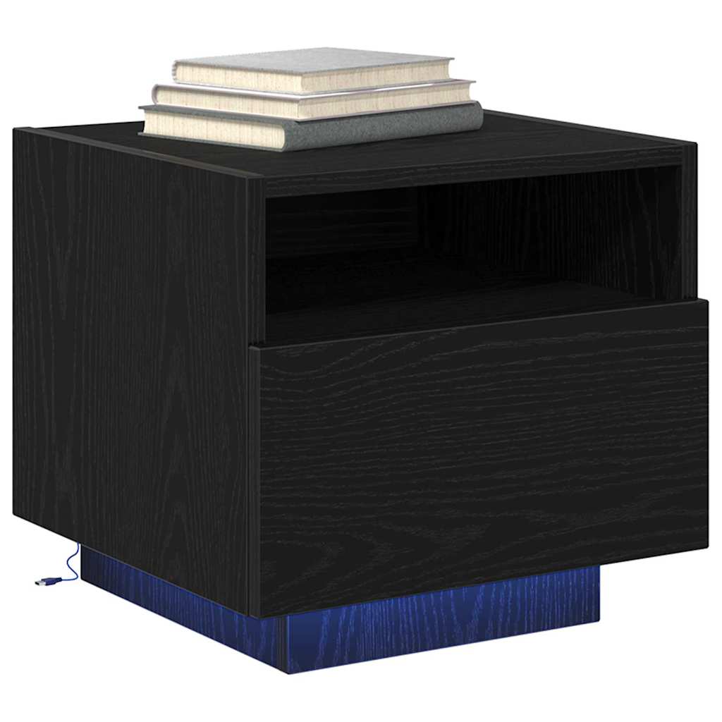 Nachttisch 2 pcs Schwarze Eiche 40 x 39 x 37 cm Holzwerkstoff