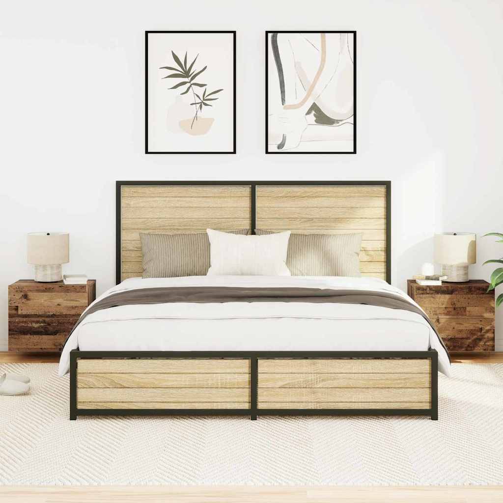 Wandmontierter Nachtschrank 2 pcs Altholz 50 x 39 x 41 cm