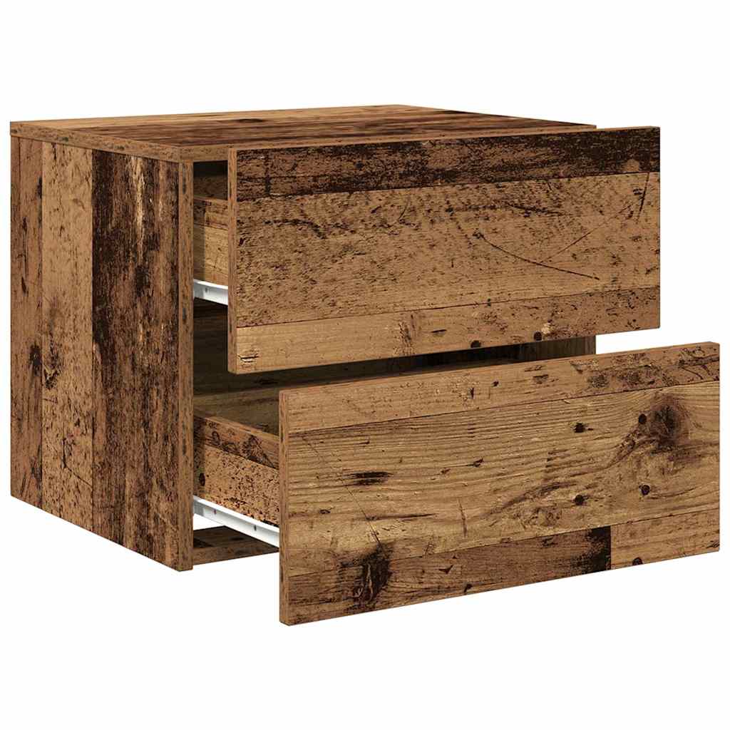 Wandmontierter Nachtschrank 2 pcs Altholz 50 x 39 x 41 cm