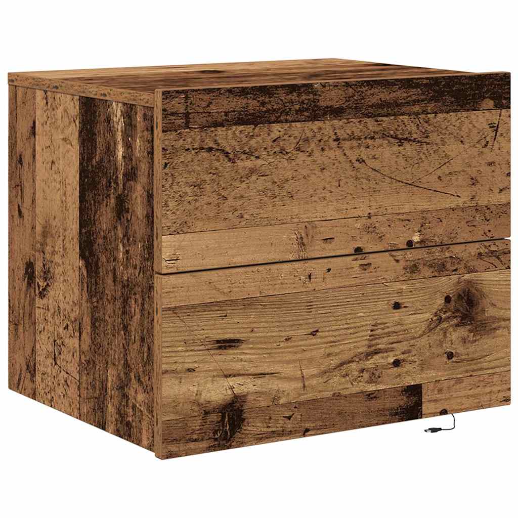 Wandmontierter Nachtschrank 2 pcs Altholz 50 x 39 x 41 cm