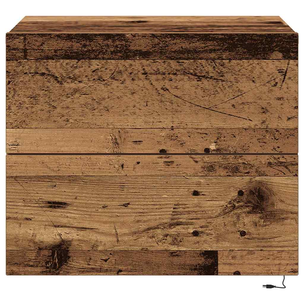 Wandmontierter Nachtschrank 2 pcs Altholz 50 x 39 x 41 cm