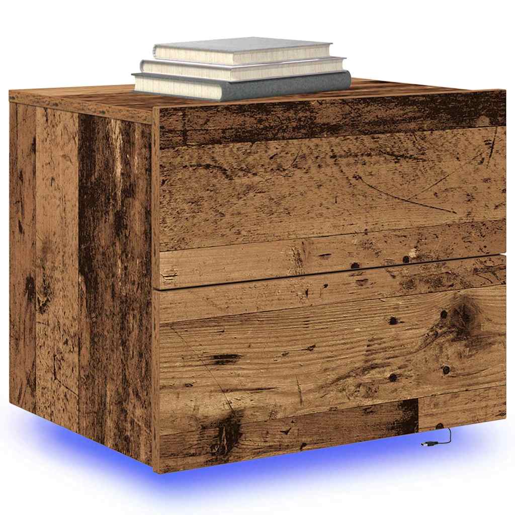 Wandmontierter Nachtschrank 2 pcs Altholz 50 x 39 x 41 cm